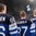 COLOGNE, GERMANY - MAY 18: Finland's Mikko Rantanen #96, Mika Pyorala #37, Joonas Kemppainen #23 and teammates look on during the national anthem after a 2-0 quarterfinal round win over the U.S. at the 2017 IIHF Ice Hockey World Championship. (Photo by Andre Ringuette/HHOF-IIHF Images)


